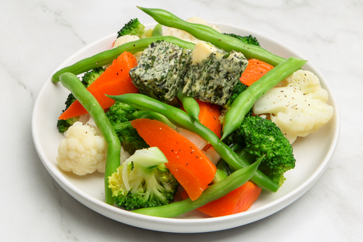 Steamed Vegetable & herb butter